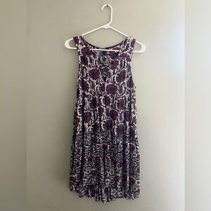 American Eagle Outfitters Purple and White Mini High-Low Dress